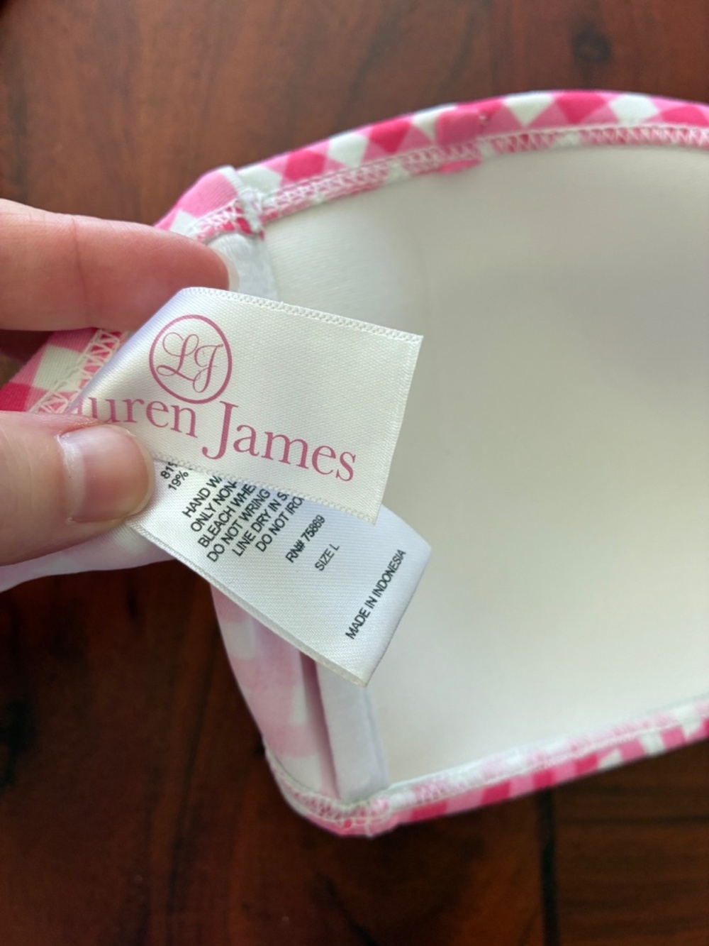 Lauren James pink gingham two piece bikini swimsuit L - Picture 14 of 14